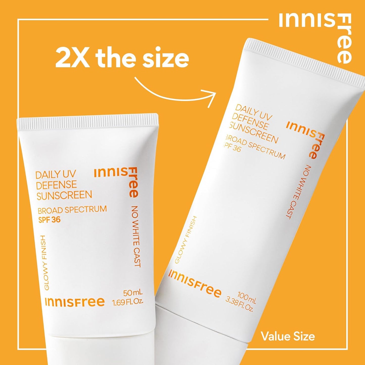 Daily UV Defense Sunscreen Broad Spectrum SPF 36, Invisible Korean Sunscreen for Face with No White Cast