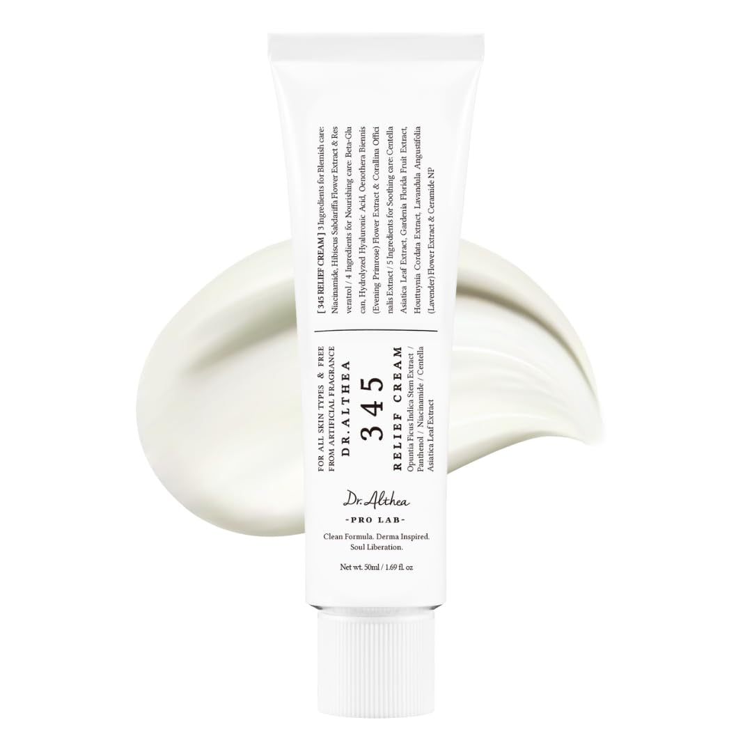 345 Relief Cream | Face Moisturizer, Blemish Care,Hydrating Vegan Skincare 1.7Oz
