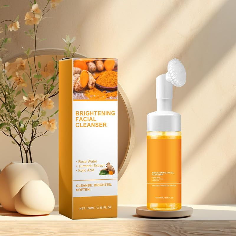 1Pcs Turmeric Facial Cleanser,Urmeric Facial Cleanser,Turmeric Foaming Cleanser,Deep Cleansing of Facial Skin, Turmeric Foaming Cleanser for All Skin