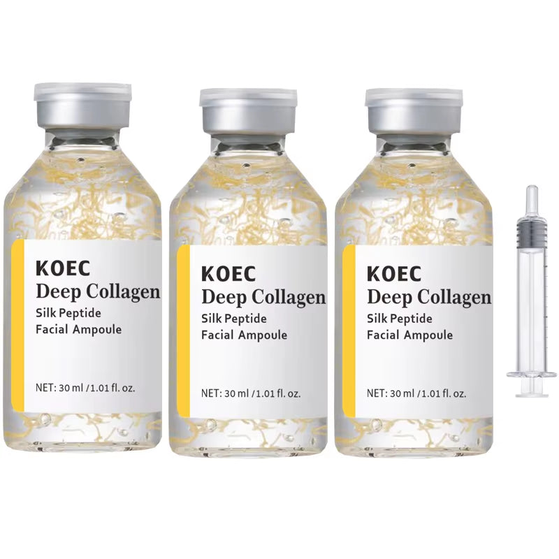 Deep Collagen Silk Peptide Intensive Lifting Ampoule Korean Anti-Aging Serum for Face with Collagen Skin Tightening & Firming