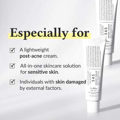 345 Relief Cream | Face Moisturizer, Blemish Care,Hydrating Vegan Skincare 1.7Oz