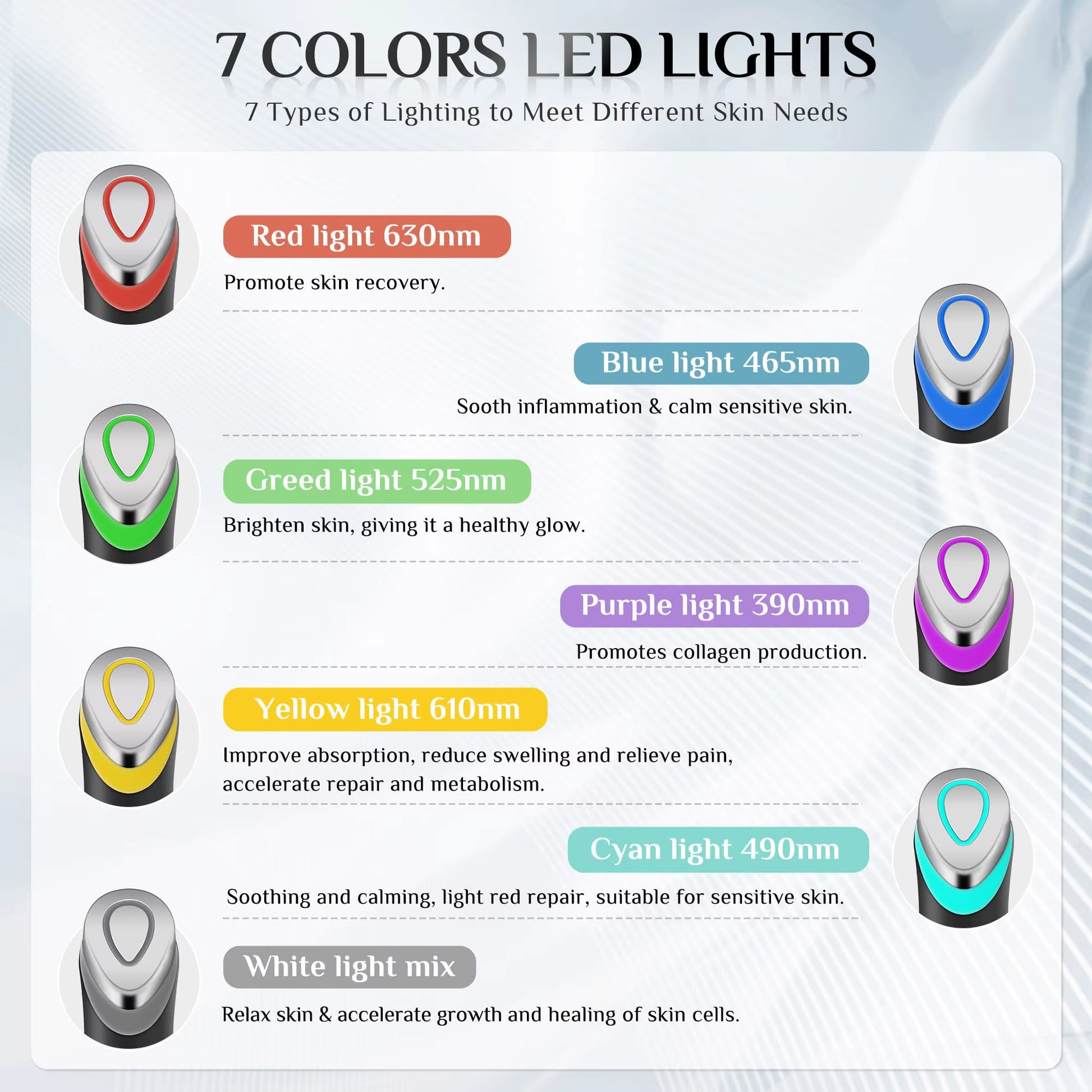 7 Colors Age-R Booster Pro Set with Gel Multi-Function Beauty Machine Wrinkle Removal Light Therapy for Skin Care Face