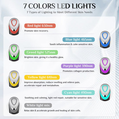 7 Colors Age-R Booster Pro Set with Gel Multi-Function Beauty Machine Wrinkle Removal Light Therapy for Skin Care Face