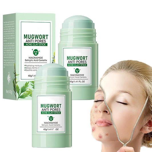 Mugwort  Korean, Mugwort Clay  Stick, Mugwort anti Pores & Acne Clay , Mugwort Mud  for Face Blackhead Remover, Mugwort Purifying Clay Face , Deep Pore Cleansing, Moisturizing (2)