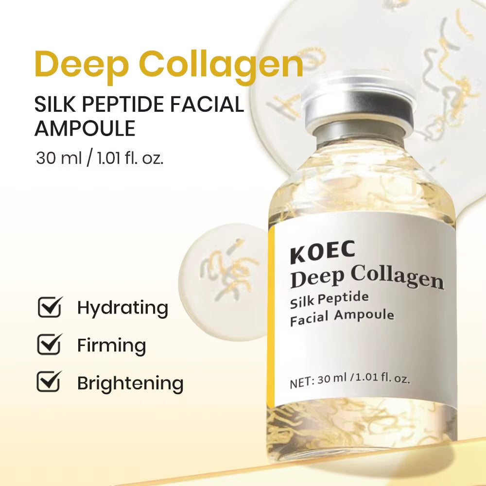Deep Collagen Silk Peptide Intensive Lifting Ampoule Korean Anti-Aging Serum for Face with Collagen Skin Tightening & Firming