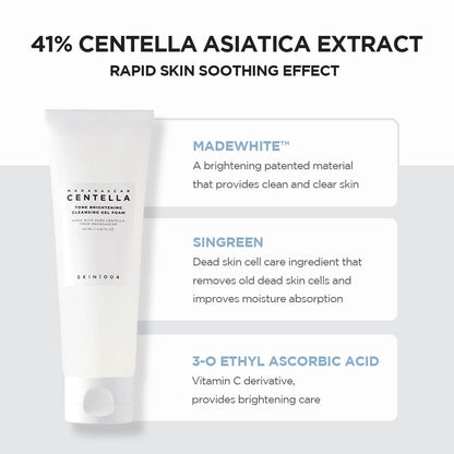 Madagascar Centella Tone Brightening Cleansing Gel Foam, 125Ml