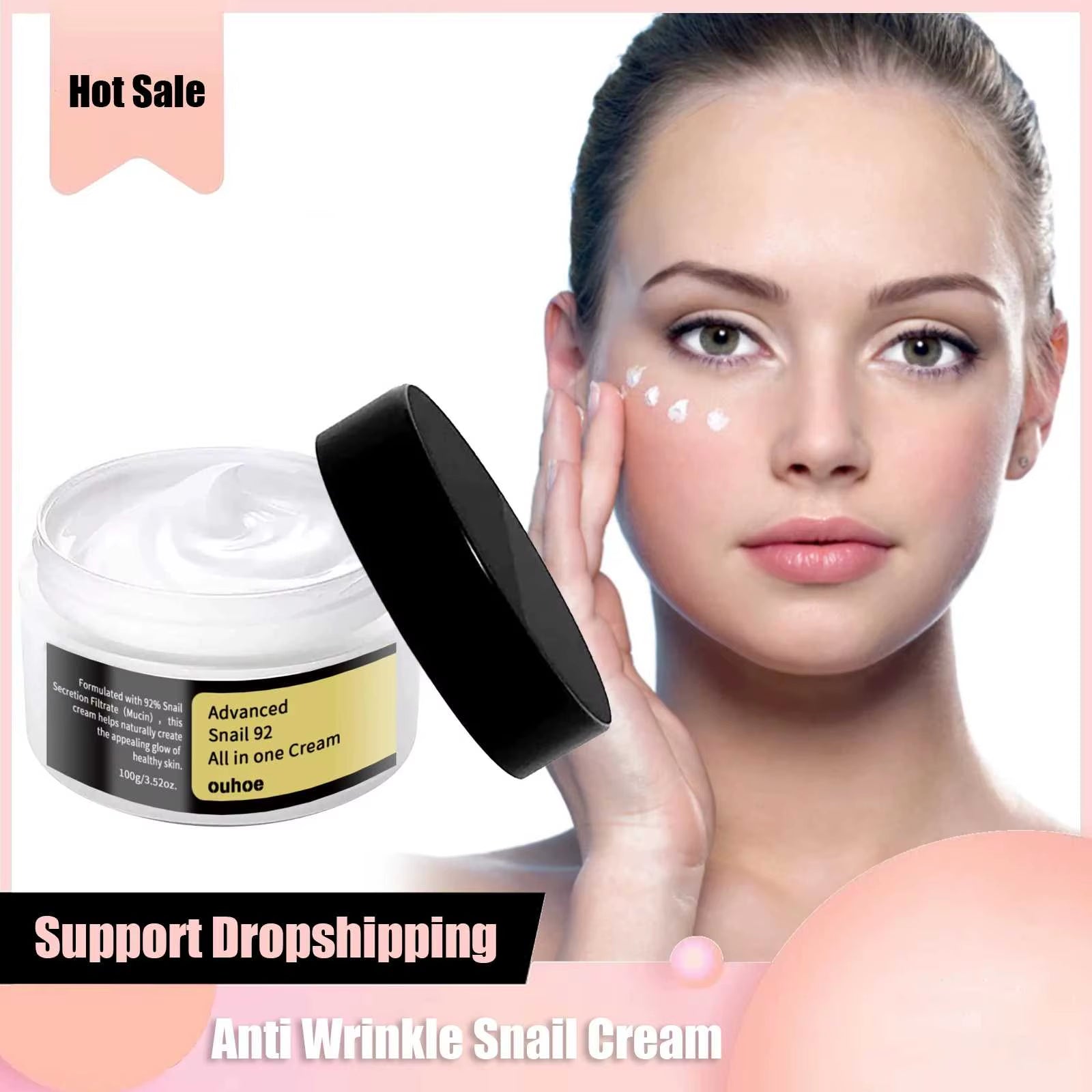 Anti Wri-Nkle Cream Snail Serum Face Moisturizer anti A-Ging Face Lifting Nourishing Repair Snail Cream Korean Original Essence