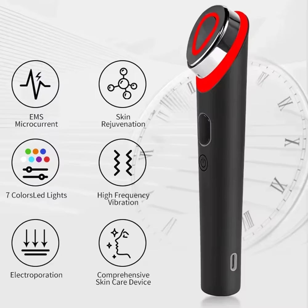 7 Colors Age-R Booster Pro Facial Skin Care Beauty Device EMS Microcurrent Lift Massager Home Use
