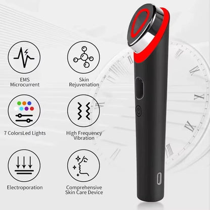 7 Colors Age-R Booster Pro Facial Skin Care Beauty Device EMS Microcurrent Lift Massager Home Use