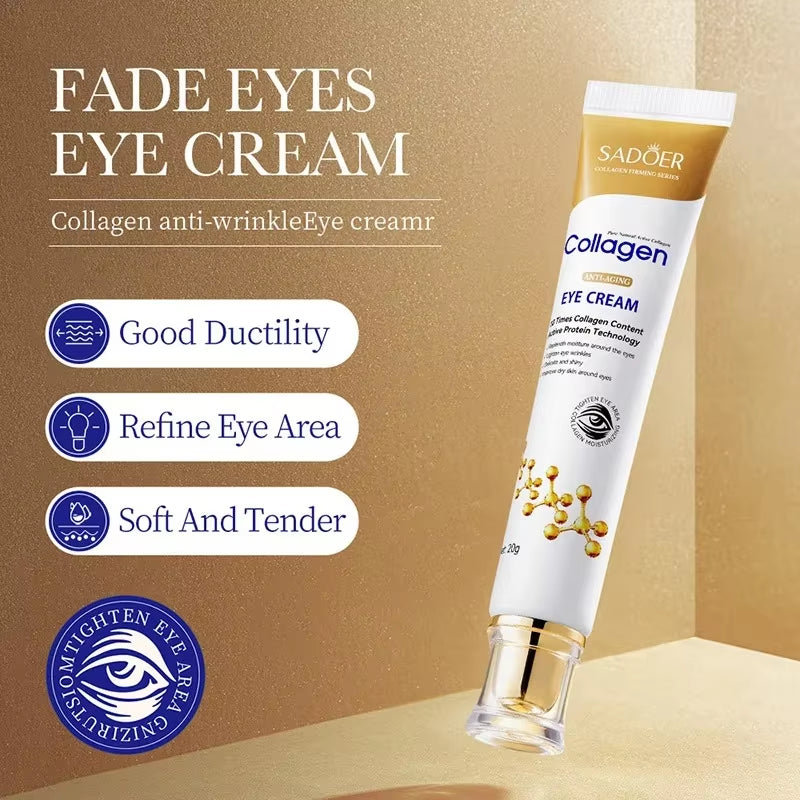 SADOER Collagen Eye Cream Skincare anti Dark Circles Eye Bags Firming Moisturizing Skincare Eyes Cream Skin Care for Eyes