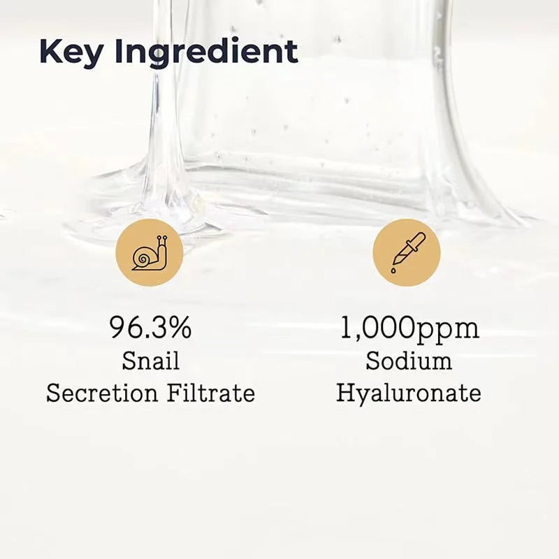 Snail Mucin Peptide Essence,Hyaluronic Acid Skin Repair Serum,Lightens Wrinkles and Dark Spots,Face Moisturizing and Hydrating