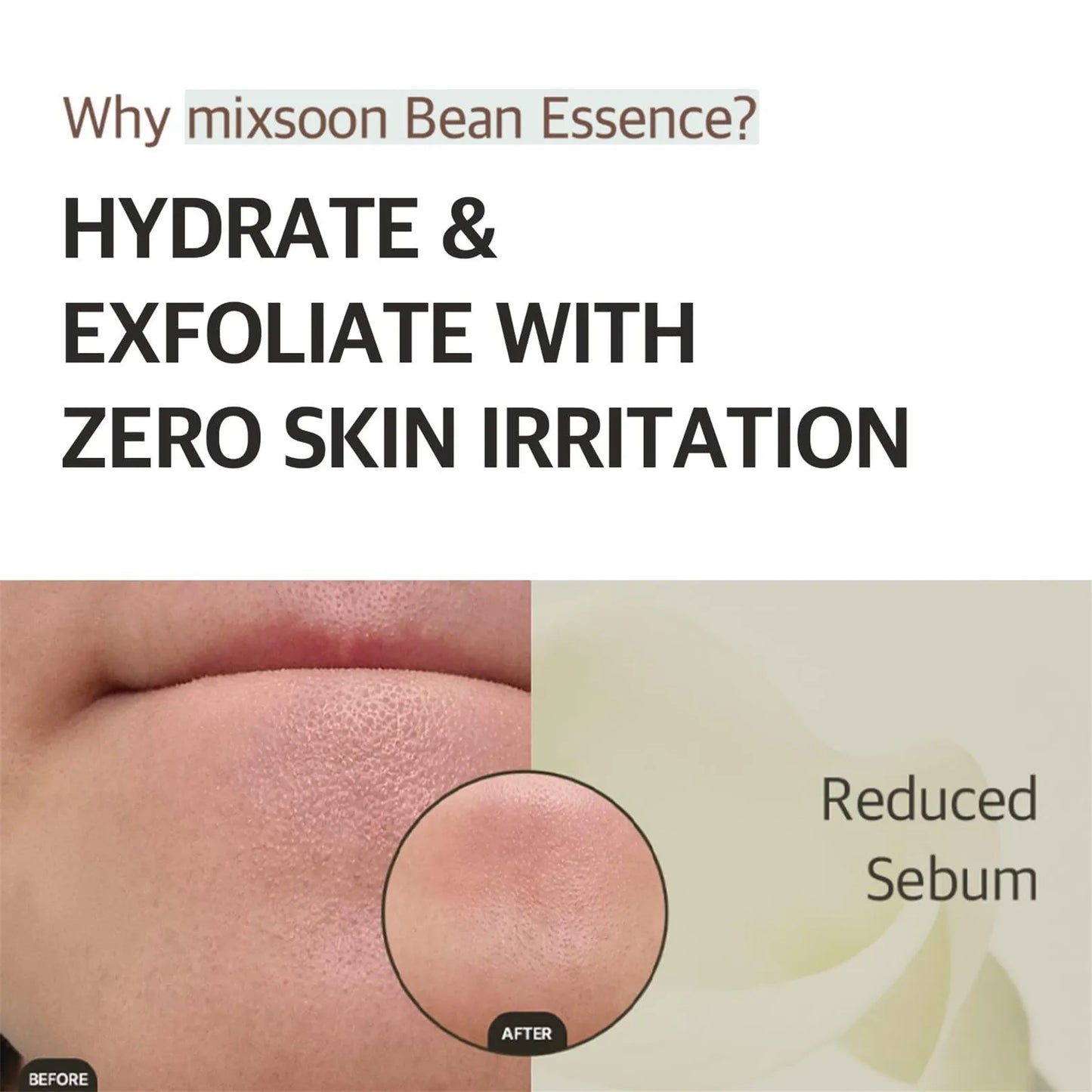 50Ml Mixsoon Bean Essence Vegansnail Exfoliating Essence for Face Hydrating Korean Skin Care Glassskin Gentle Deep Hydration