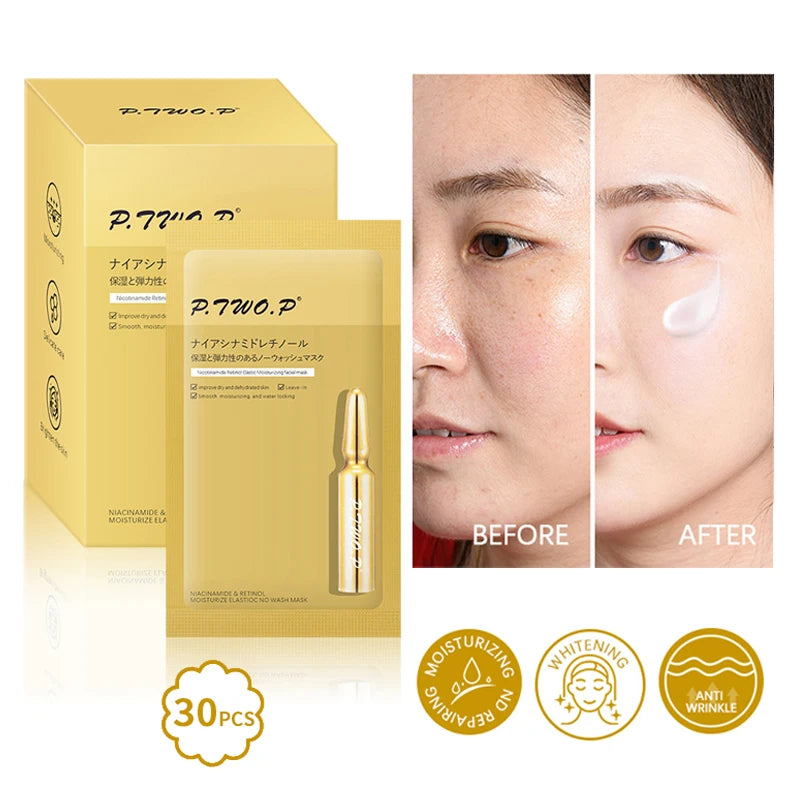 30Pcs Face Mask Collagen Moisturizing Hyaluronic Acid Facial Mask Repair anti Wrinkle Sheet Sleeping Face Mask Skin Beauty Care