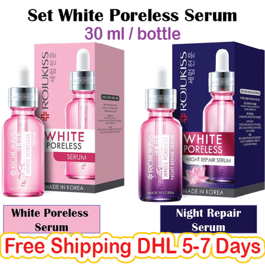 Rojukiss White Poreless Serum + Night Repair Serum Reduce Dark Spots Smooth Skin