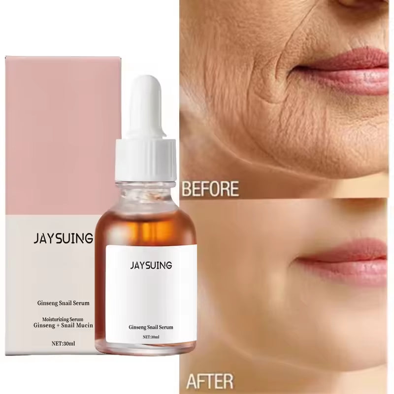 Ginseng Snail Serum anti Wrinkle Aging Eye Face Lift Tightening Moisturising Smooth Fine Lines Brighten Korean Cosmetics 30ML