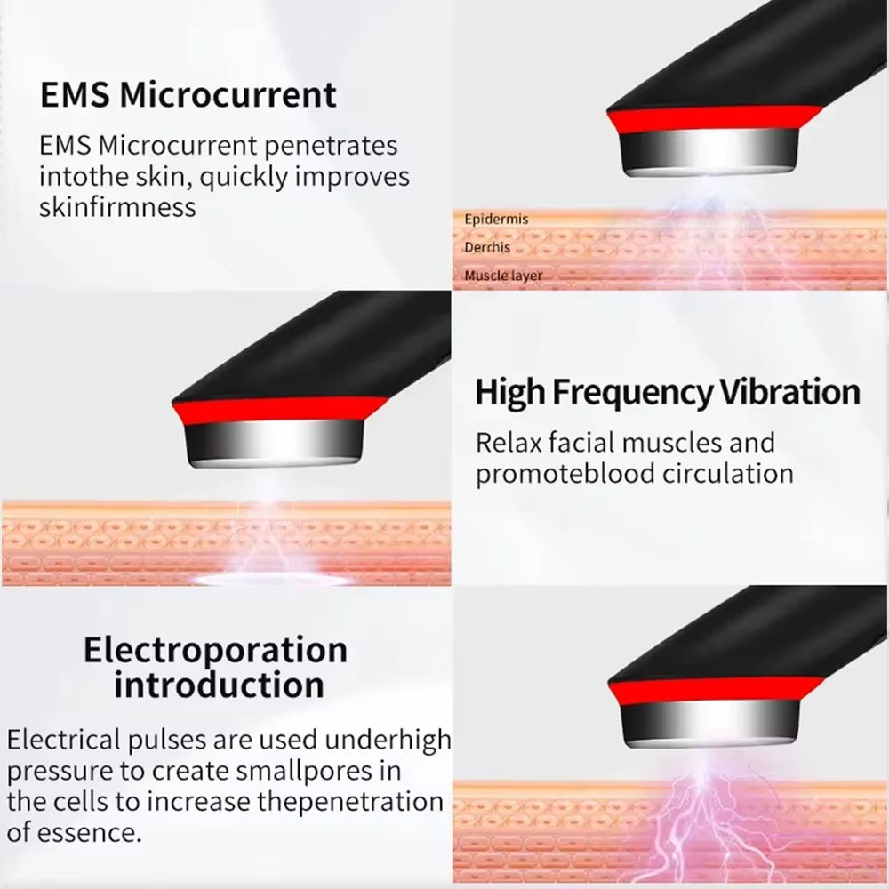 7 Colors Age-R Booster Pro Facial Skin Care Beauty Device EMS Microcurrent Lift Massager Home Use