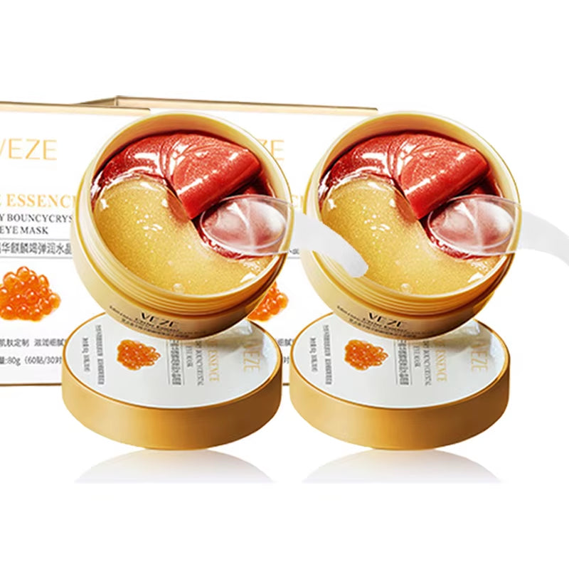 60Pcs/Box Gold Crystal Collagen Eye Mask anti Dark Circles Remove Eye Bags Moisturizing Caviar Eye Patches Eyes Skin Care