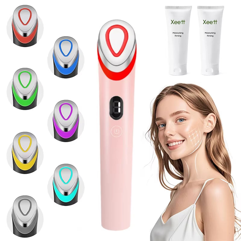 7 Colors Age-R Booster Pro Set with Gel Multi-Function Beauty Machine Wrinkle Removal Light Therapy for Skin Care Face