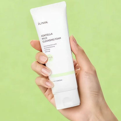 120Ml IUNIK Centella Cleanser Mild Cleansing Foam Whitening Hydrating Properties Korean Centella Facial Wash for Sensitive Skin