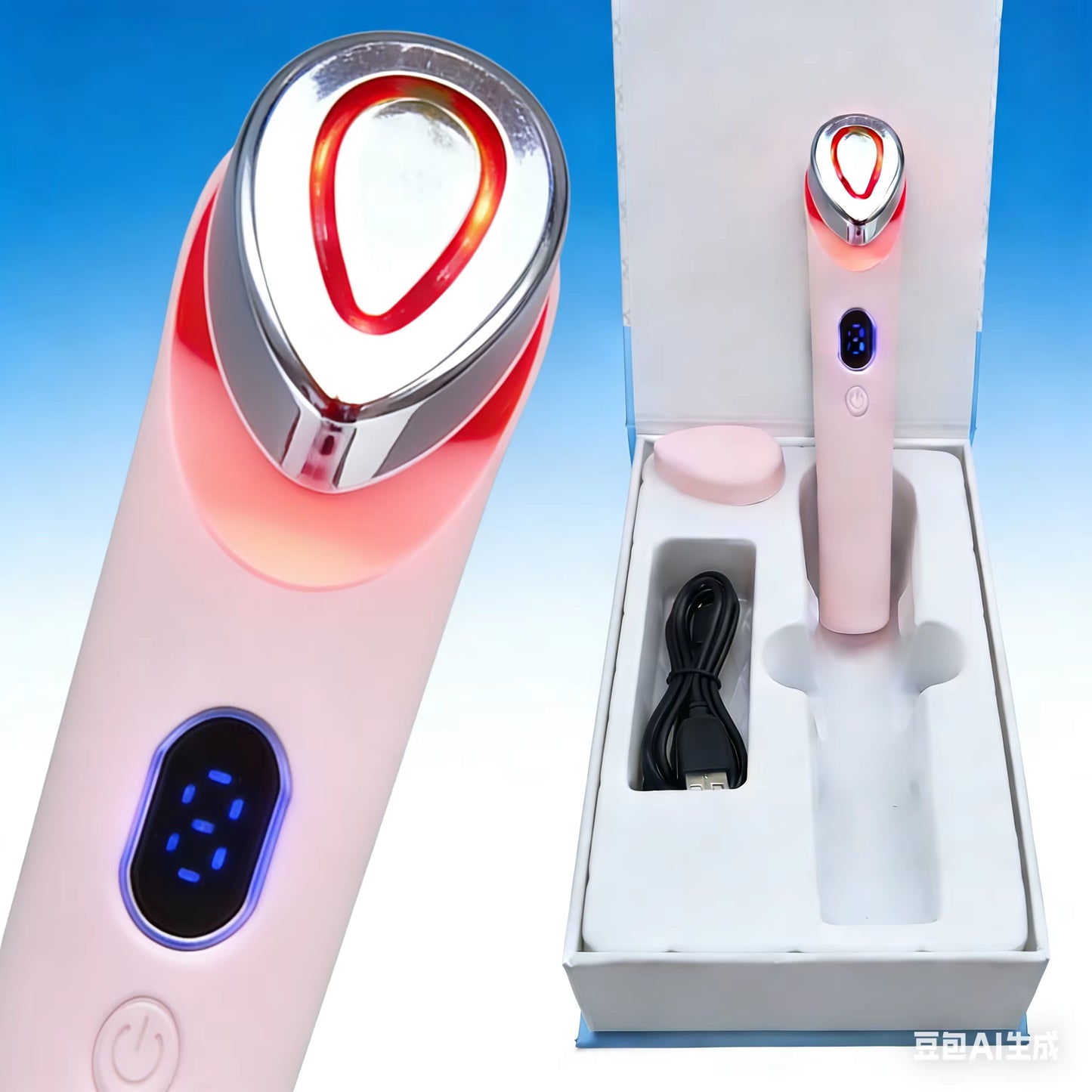 7 Colors Age-R Booster Pro Facial Skin Care Beauty Device EMS Microcurrent Lift Massager Home Use