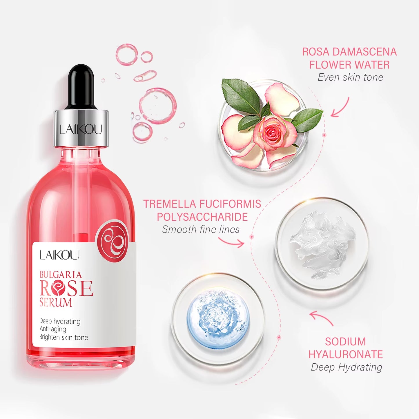 Rose Serum Nourish Essense Oil Control Brightening Rejuvenation Serum Skin Care Facecare