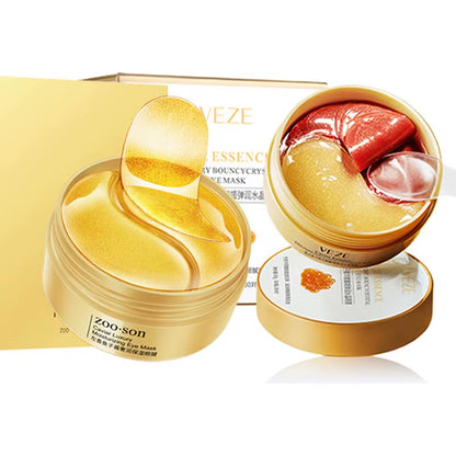 60Pcs/Box Gold Crystal Collagen Eye Mask anti Dark Circles Remove Eye Bags Moisturizing Caviar Eye Patches Eyes Skin Care