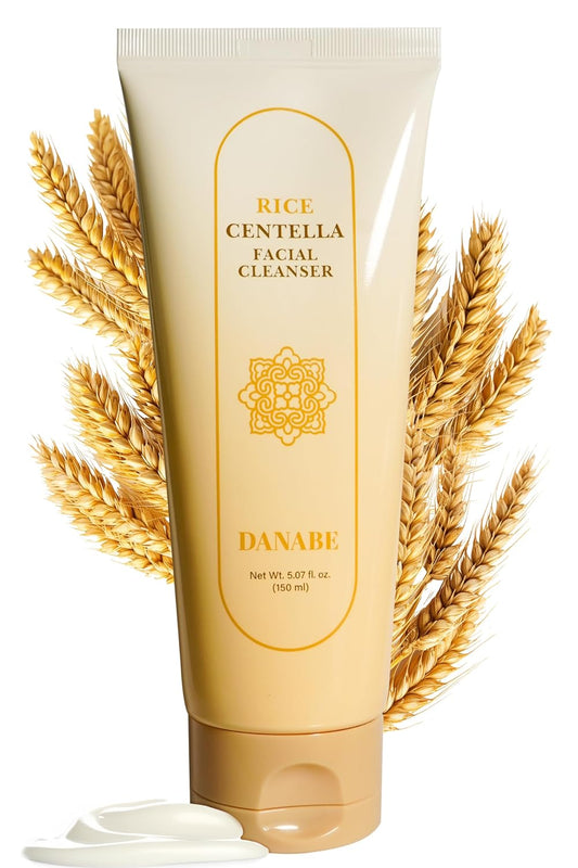 [K-Beauty] Rice Centella Facial Cleanser - Pore Deep Cleansing Foam, Face Wash for All Skin Types W/Centella Asiatica, Rice & Tea Tree | Gentle & Hydrating Cleanser for Women & Men 5.07 Fl Oz